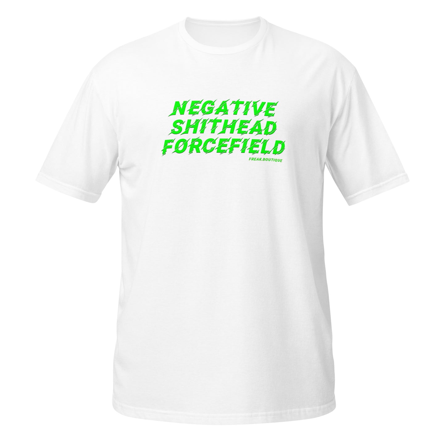 NEGATIVE SHITHEAD FORCEFIELD white unisex t-shirt