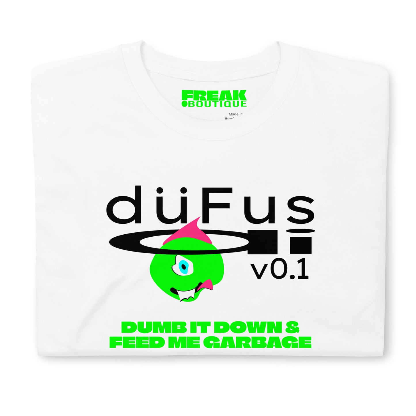 duFus ai white unisex t-shirt detail