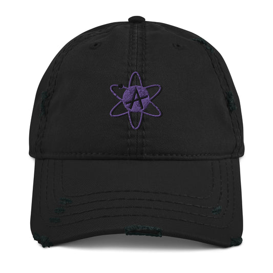 Anarchy Whirl black distressed baseball cap