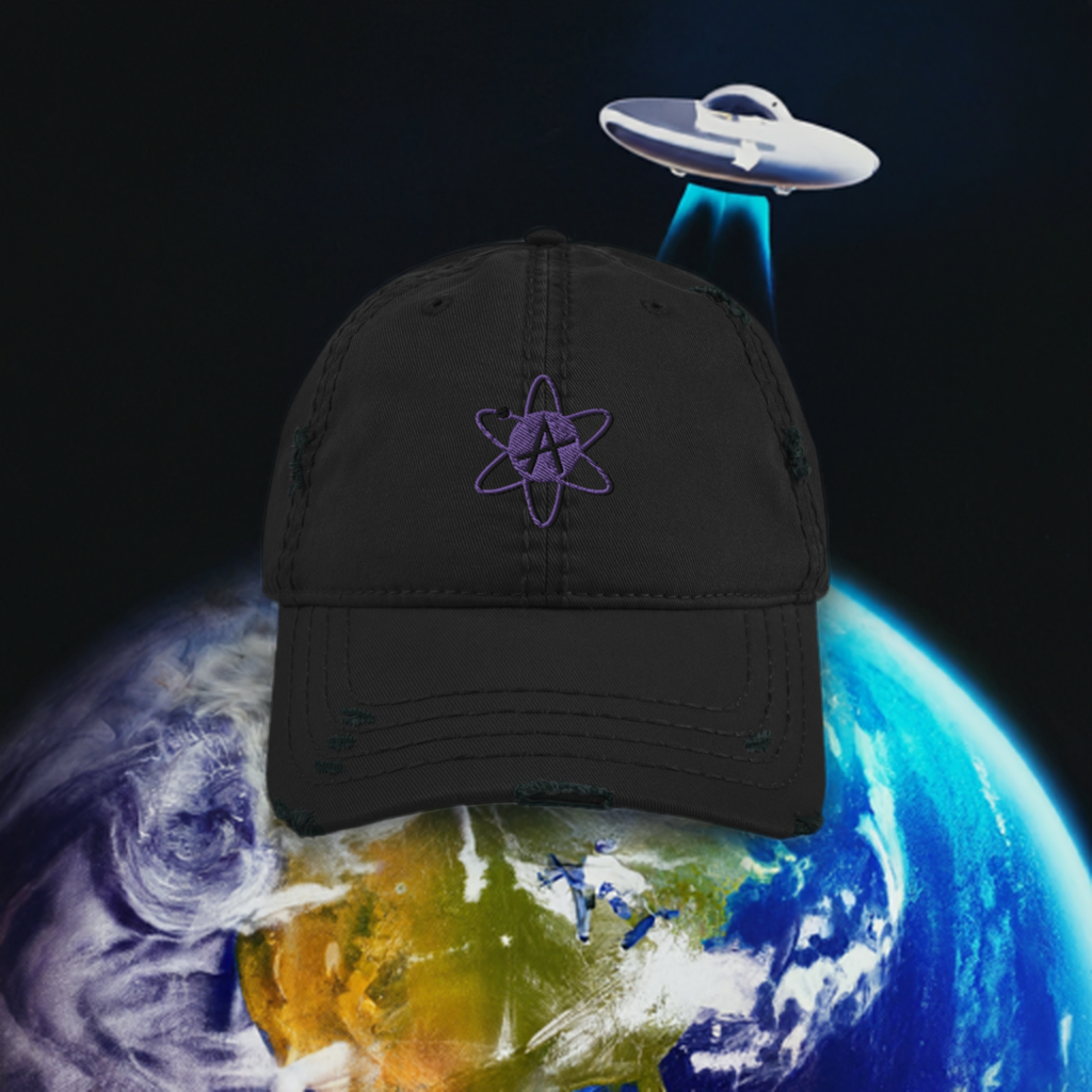 Purple Anarchy Whirl baseball cap in outer space