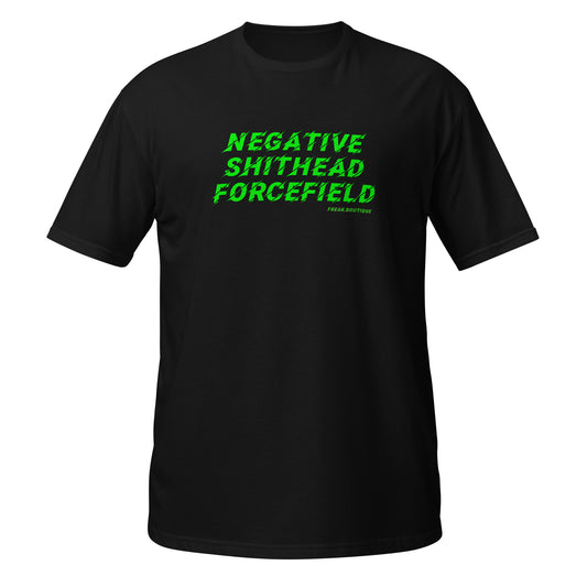 NEGATIVE SHITHEAD FORCEFIELD black unisex t-shirt