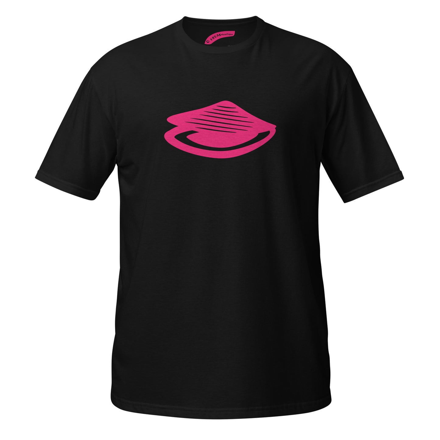 Big Pink Clam black unisex t-shirt