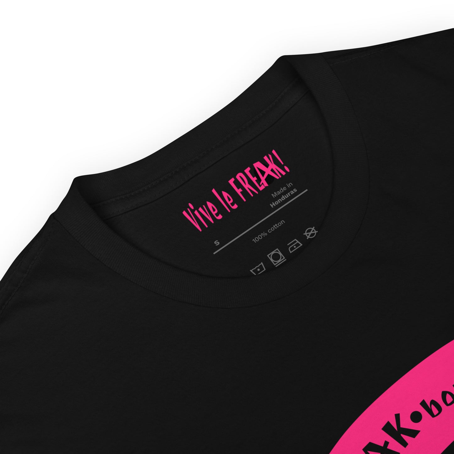 Big Pink Eel Logo black unisex t-shirt detail