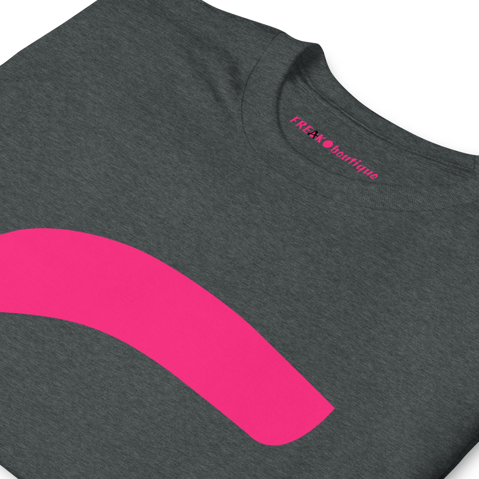 Big Pink Eel dark heather unisex t-shirt detail