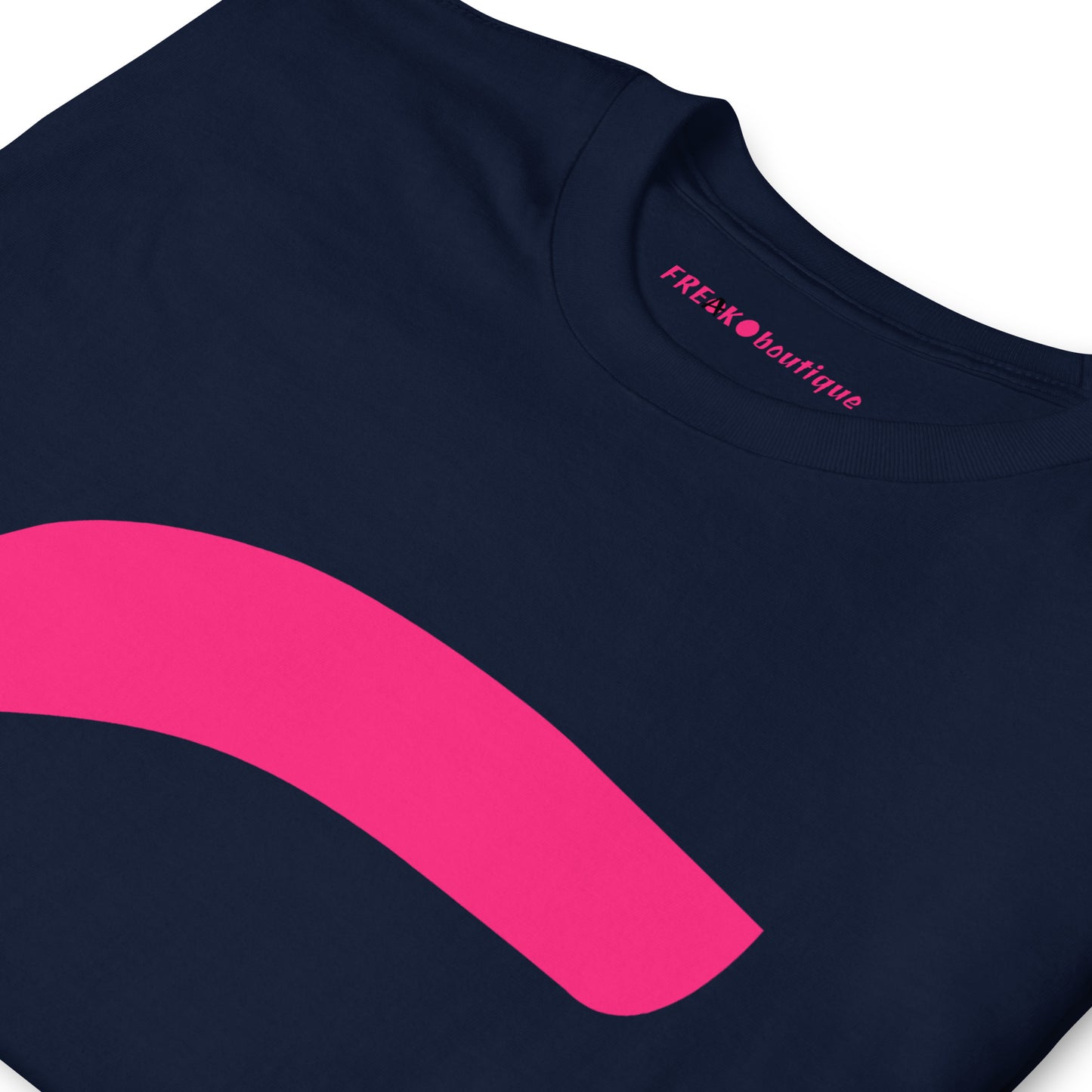 Big Pink Eel navy unisex t-shirt detail