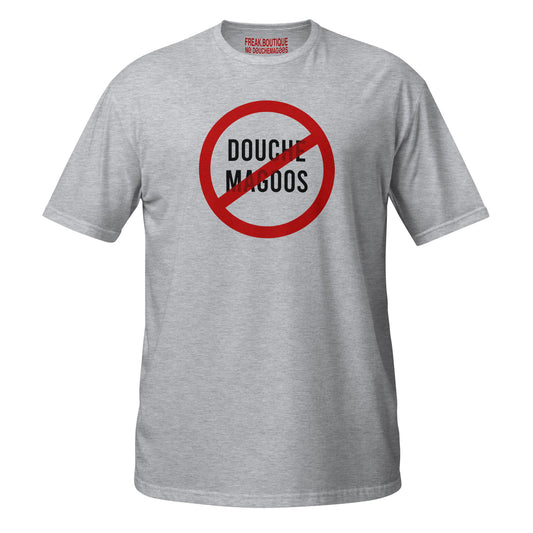 NO DOUCHE MAGOOS BLACK TEXT sport grey unisex t-shirt