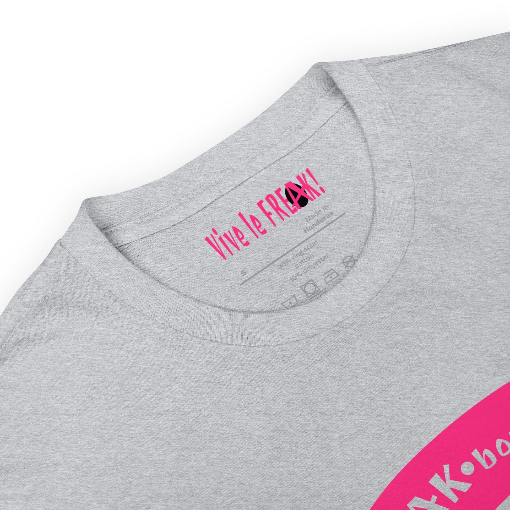 Big Pink Eel Logo sport grey unisex t-shirt detail