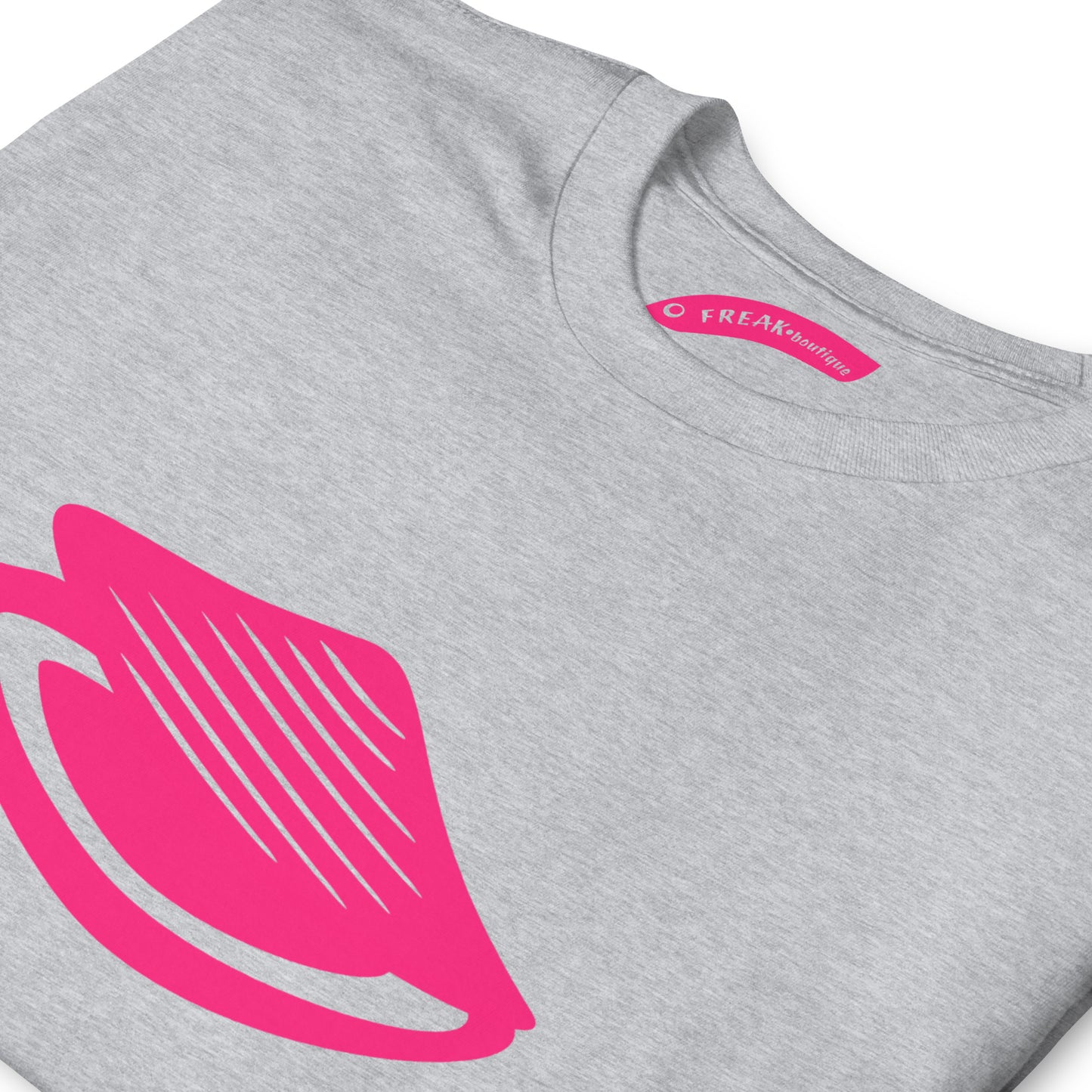 Big Pink Clam sport grey unisex t-shirt detail