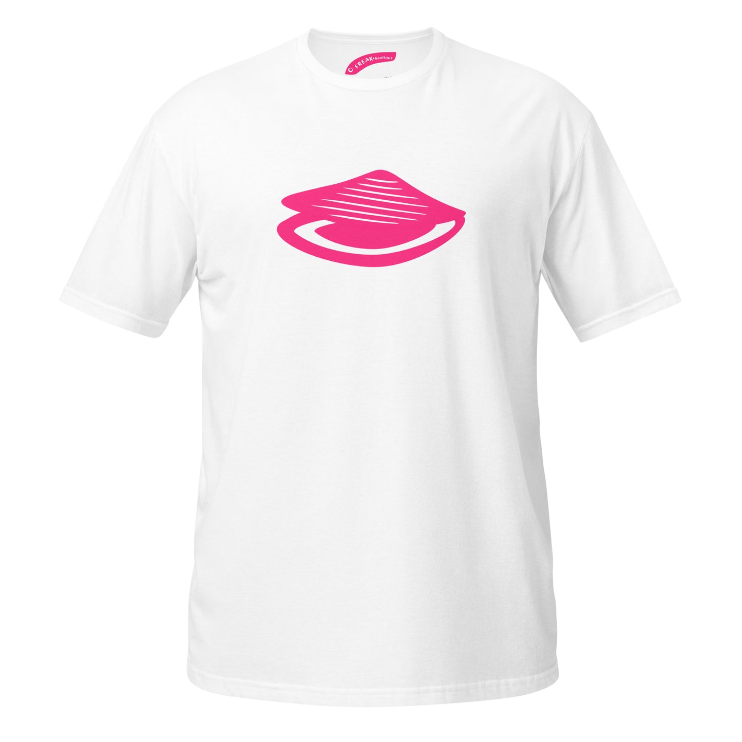 Big Pink Clam white unisex t-shirt