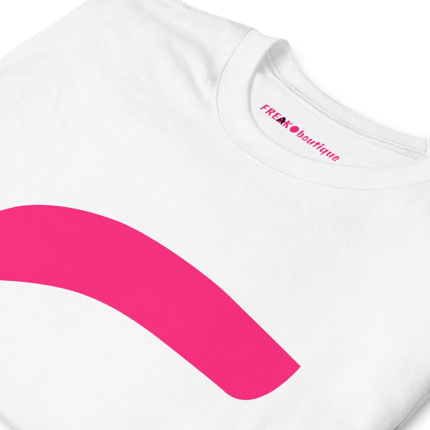 Big Pink Eel white unisex t-shirt detail