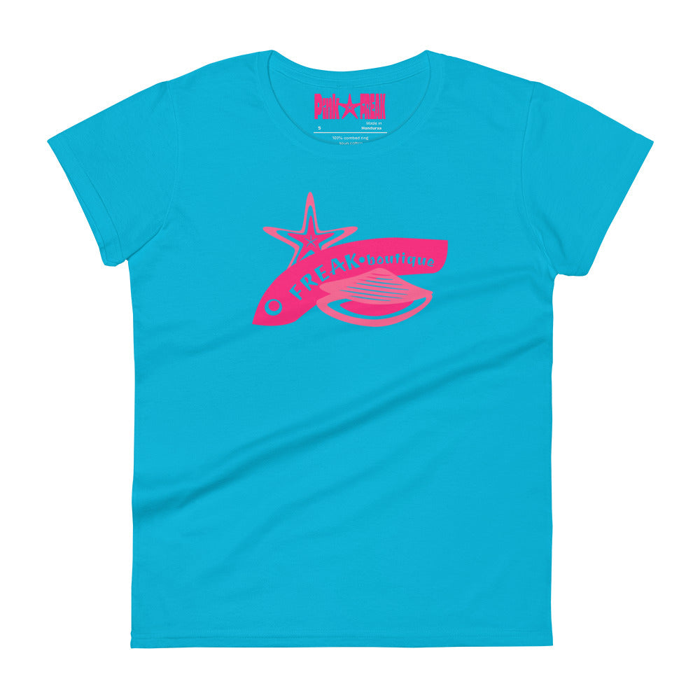 Triangle amoureux logo caribbean blue women's t-shirt